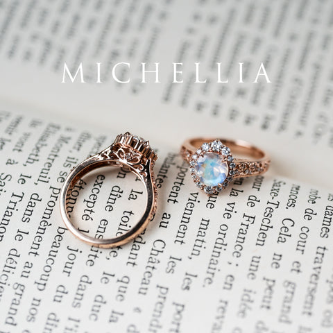 [Ophelia] Rococo Opulence Engagement Ring in Moonstone Women's Ring michelliafinejewelry   