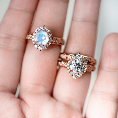 [Ophelia] Rococo Opulence Engagement Ring in Diamond / Moissanite Women's Ring michelliafinejewelry   