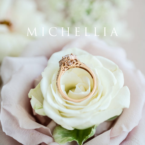[Ophelia] Rococo Opulence Engagement Ring in Diamond / Moissanite Women's Ring michelliafinejewelry   