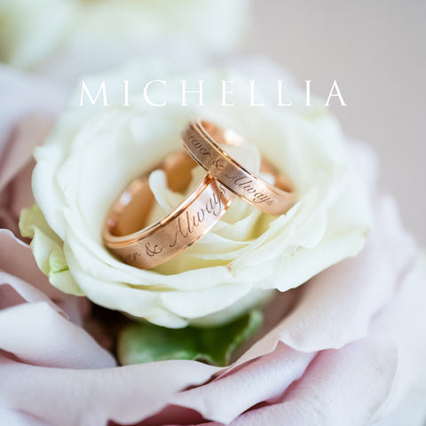[Miles] Forever & Always Engraved Matching Wedding Band Men's Band Michellia Fine Jewelry   
