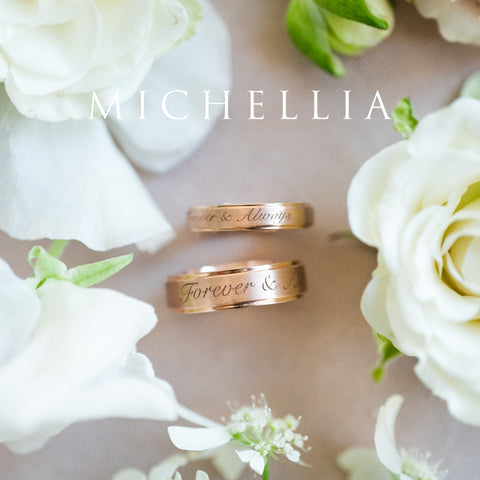 [Miles] Forever & Always Engraved Matching Wedding Band Men's Band Michellia Fine Jewelry   