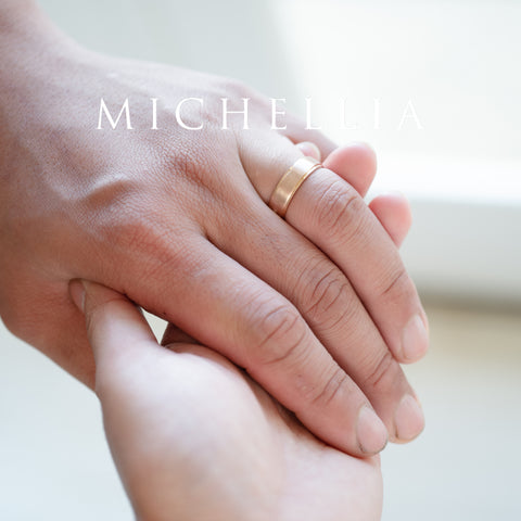 [Miles] Forever & Always Engraved Matching Wedding Band Men's Band Michellia Fine Jewelry   