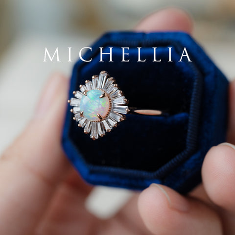 [Artemis] Vintage Deco Goddess Ring in Australian Opal