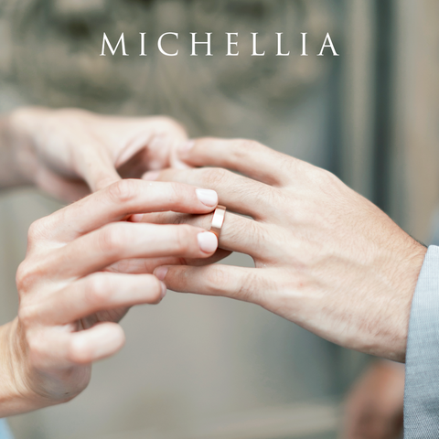 [Juniper] Unisex Gemstone Laurel Leaf Wedding Band in Aquamarine Men's Band Michellia Fine Jewelry   