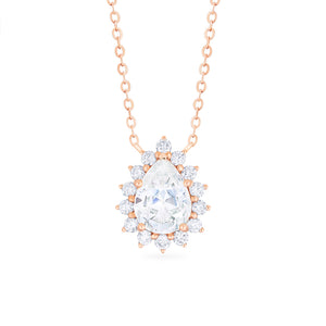 [Camellia] Vinage Bloom Pear Cut Necklace in Moissanite / Diamond Necklace michelliafinejewelry   