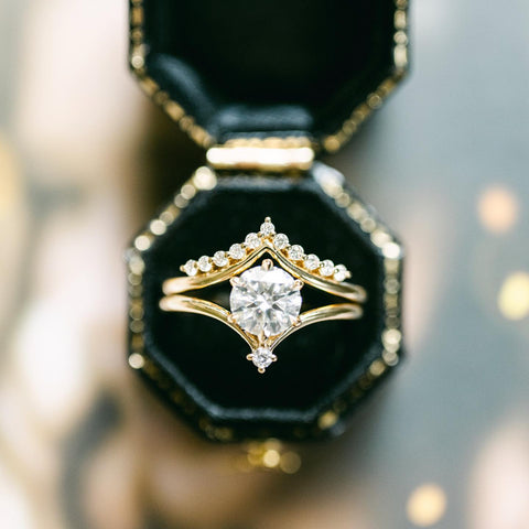 [Aisha] Moonrise Engagement Ring in Diamond / Moissanite Women's Ring michelliafinejewelry   