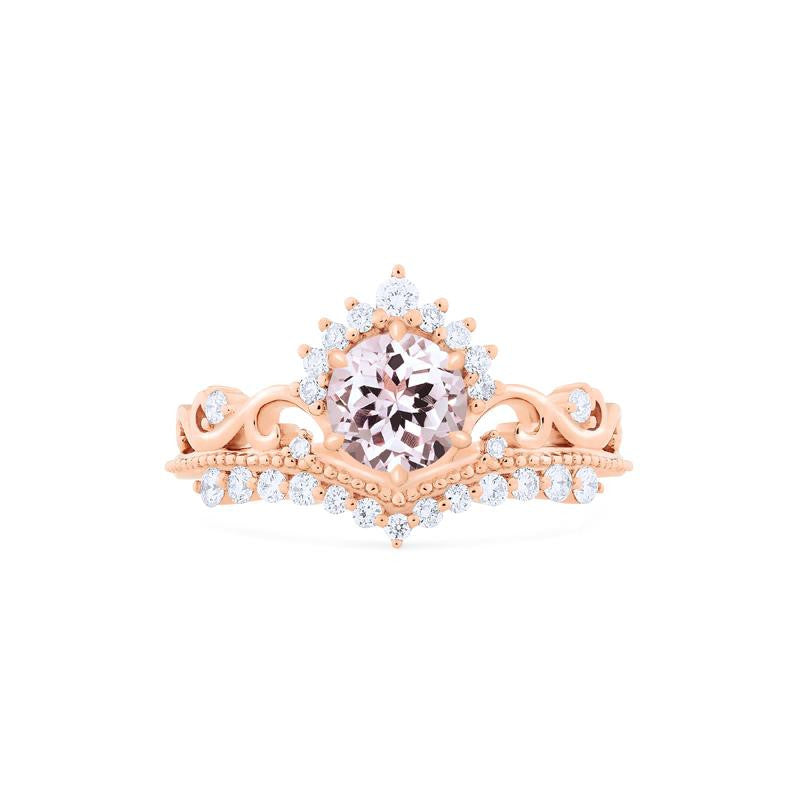 [Theia] Ready-to-Ship Heirloom Crown Ring in Morganite Women's Ring michelliafinejewelry   