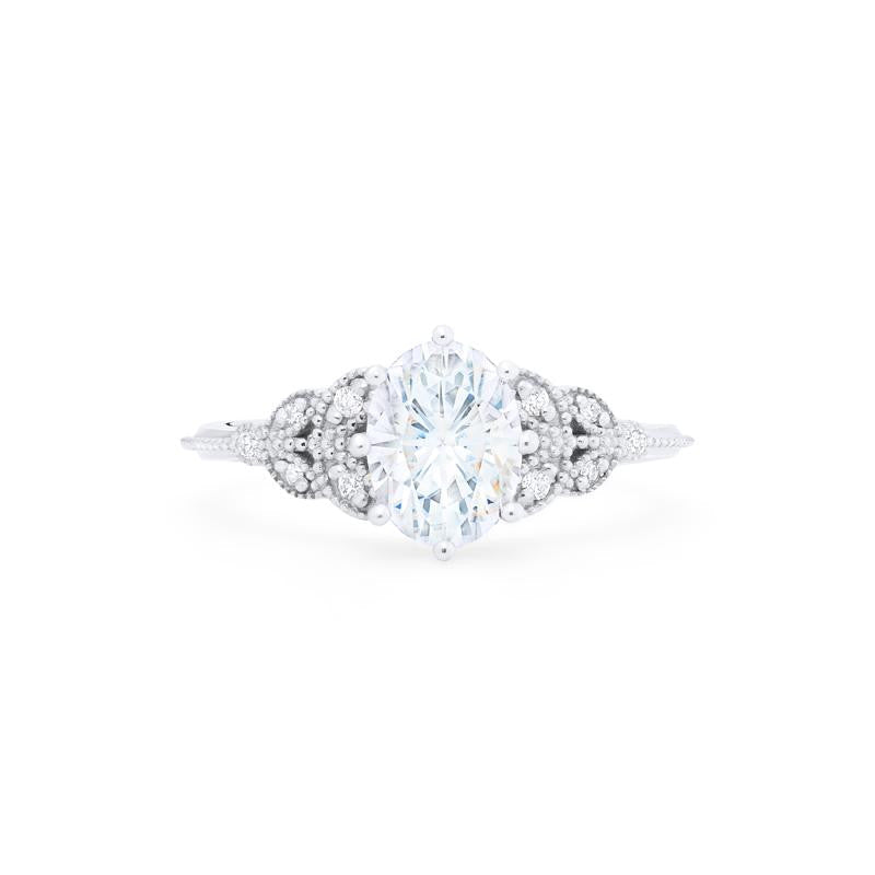 [Olivia] Ready-to-Ship Classic Floral Oval Cut Ring in Moissanite Women's Ring michelliafinejewelry   