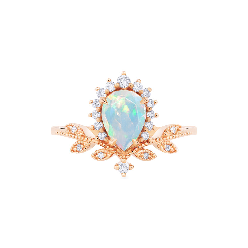 [Isadora] Vintage Woodland Queen Pear Engagement Ring in Australian Opal Women's Ring michelliafinejewelry   