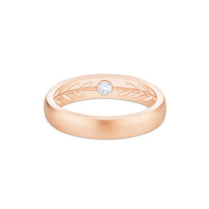 [Silvanus] Unisex Hidden Gemstone Laurel Leaf Wedding Band in Diamond Men's Band Michellia Fine Jewelry   