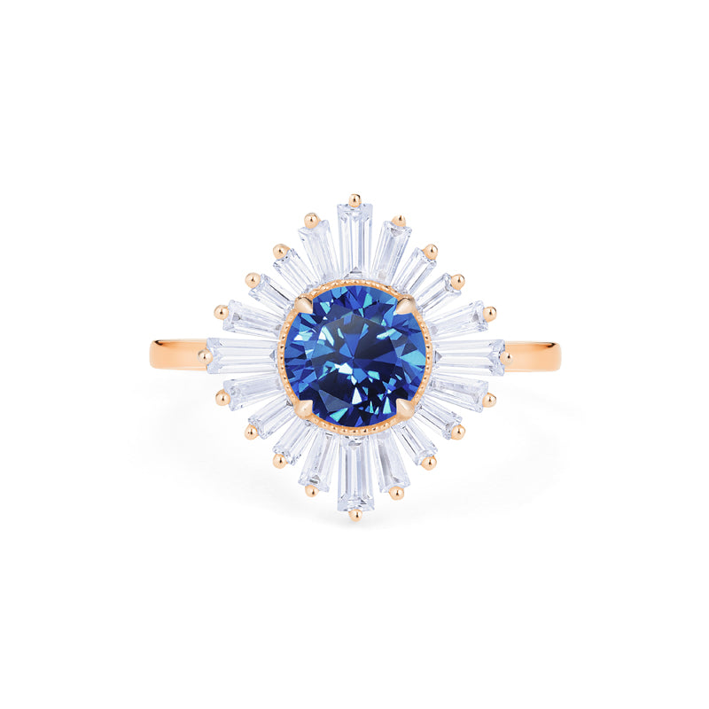 [Artemis] Ready-to-Ship Vintage Deco Goddess Ring in Lab Blue Sapphire Women's Ring michelliafinejewelry   