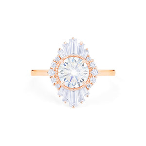 [Georgiana] Ready-to-Ship Vintage Deco Duchess Ring in Moissanite / Diamond Women's Ring michelliafinejewelry   