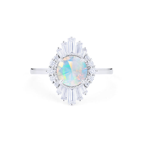 [Georgiana] Vintage Deco Duchess Ring in Australian Opal Women's Ring michelliafinejewelry   
