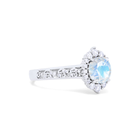 [Ophelia] Rococo Opulence Engagement Ring in Moonstone Women's Ring michelliafinejewelry   