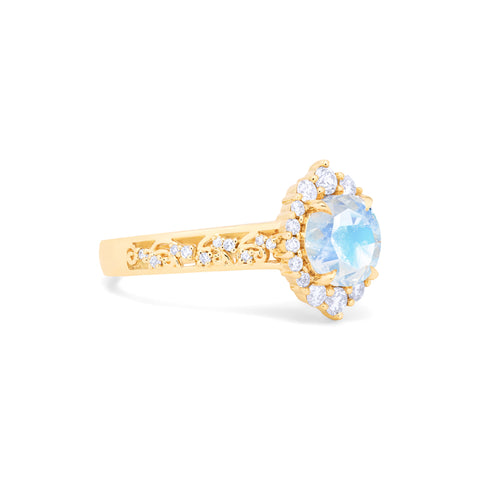 [Ophelia] Rococo Opulence Engagement Ring in Moonstone Women's Ring michelliafinejewelry   