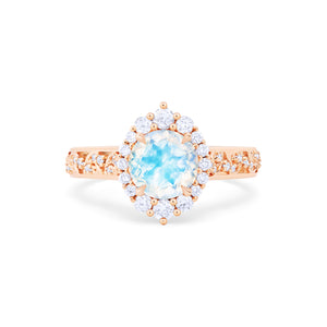 [Ophelia] Rococo Opulence Engagement Ring in Moonstone Women's Ring michelliafinejewelry   