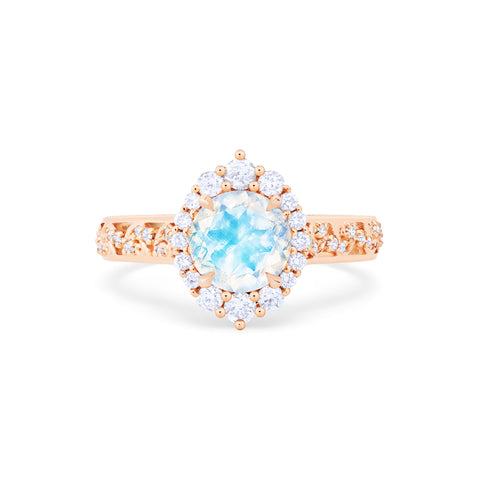 [Ophelia] Rococo Opulence Engagement Ring in Moonstone Women's Ring michelliafinejewelry   