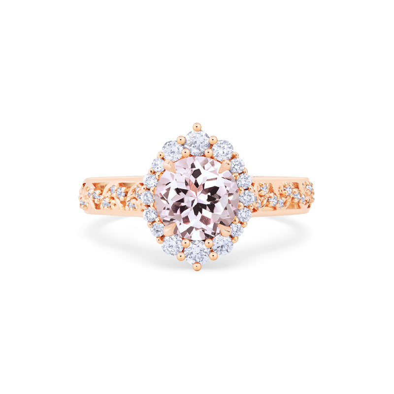 [Ophelia] Rococo Opulence Engagement Ring in Morganite Women's Ring michelliafinejewelry   