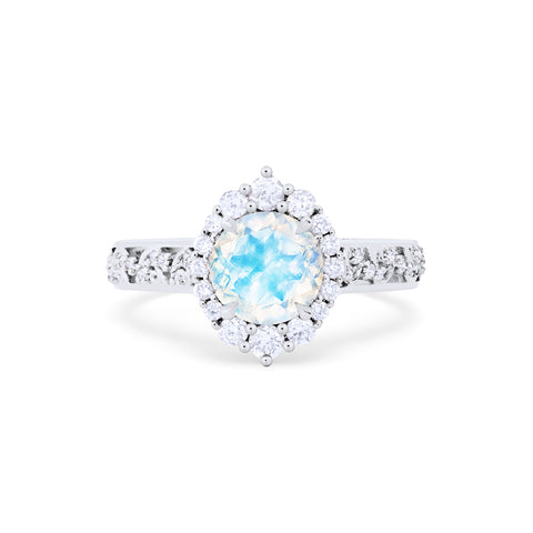 [Ophelia] Rococo Opulence Engagement Ring in Moonstone Women's Ring michelliafinejewelry   