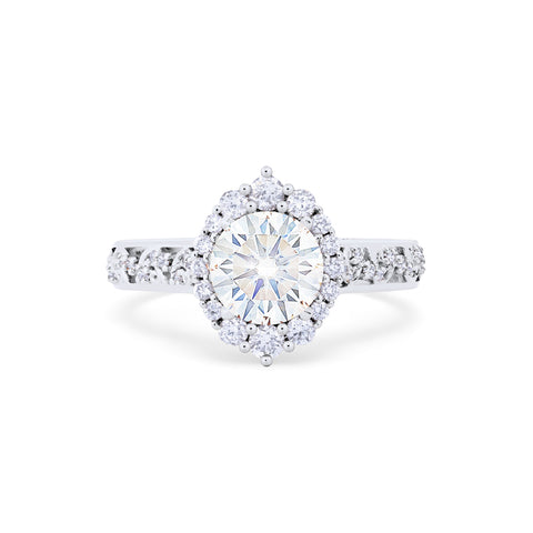 [Ophelia] Rococo Opulence Engagement Ring in Diamond / Moissanite Women's Ring michelliafinejewelry   