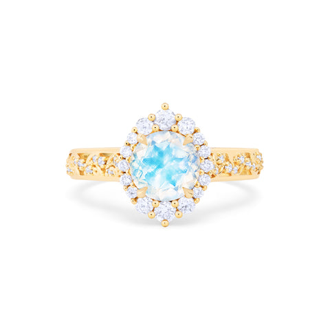 [Ophelia] Rococo Opulence Engagement Ring in Moonstone Women's Ring michelliafinejewelry   