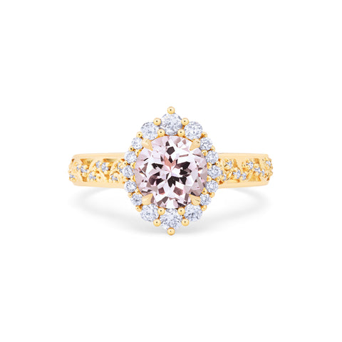 [Ophelia] Rococo Opulence Engagement Ring in Morganite Women's Ring michelliafinejewelry   