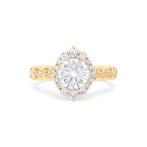 [Ophelia] Rococo Opulence Engagement Ring in Diamond / Moissanite Women's Ring michelliafinejewelry   