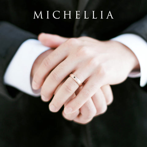 [Nolan] Men's Classic Comfort Fit Band with Outer Ruby, 5mm Men's Band Michellia Fine Jewelry   