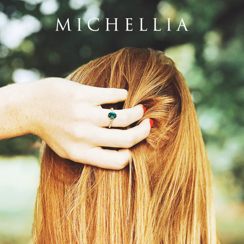 [Evelina] Vintage Classic Crown Oval Engagement Ring in Emerald Women's Ring michelliafinejewelry