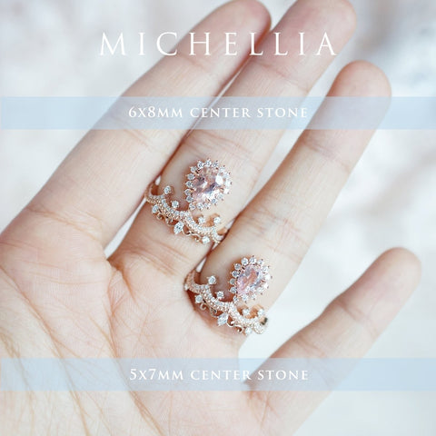 [Angelique] Venetian Crown Engagement Ring in Moonstone Women's Ring michelliafinejewelry