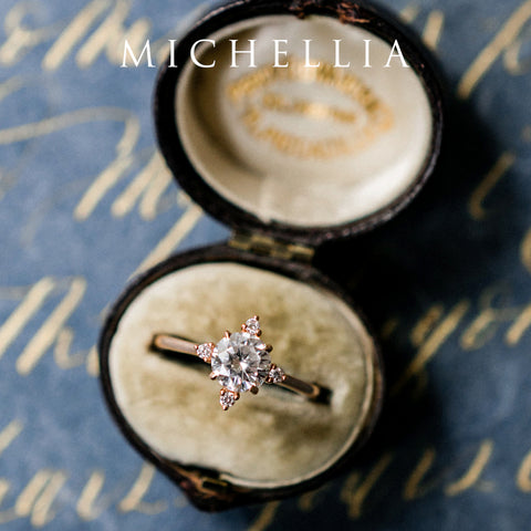 [Polaris] North Star Engagement Ring in Diamond / Moissanite Women's Ring michelliafinejewelry   