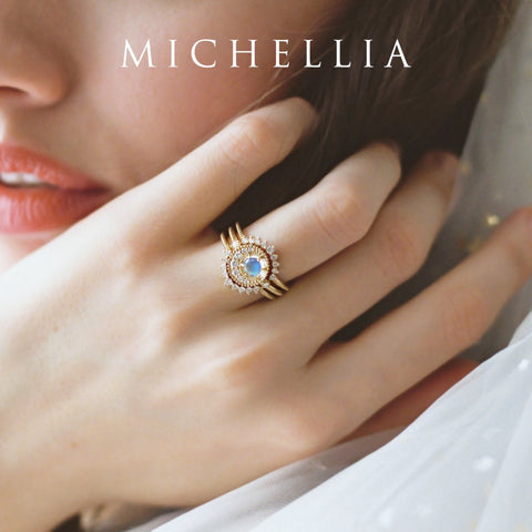 [Luna] Crescent Moon Ring in Akoya Pearl Women's Ring michelliafinejewelry   