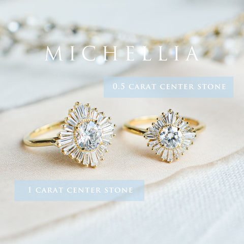 [Artemis] Vintage Deco Goddess Ballerina Engagement Ring in Diamond / Moissanite Women's Ring michelliafinejewelry   