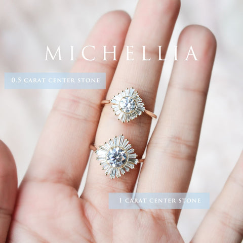 [Artemis] Vintage Deco Goddess Ballerina Engagement Ring in Diamond / Moissanite Women's Ring michelliafinejewelry   