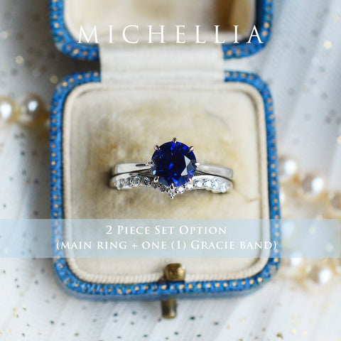 [Victoria] Classic Crown Solitaire Ring in Morganite Women's Ring michelliafinejewelry   