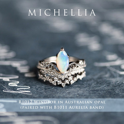 [Windsor] Heirloom Crown Marquise Cut Ring in Opal Women's Ring michelliafinejewelry   