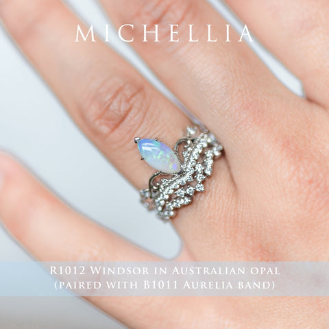 [Windsor] Heirloom Crown Marquise Cut Ring in Opal Women's Ring michelliafinejewelry   