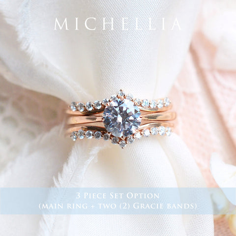 [Victoria] Classic Crown Solitaire Ring in Lab Blue Sapphire Women's Ring michelliafinejewelry   