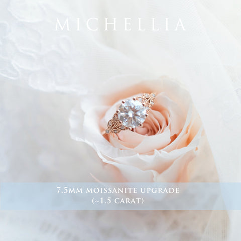 [Kerensa] Classic Floral Engagement Ring in Diamond / Moissanite Women's Ring michelliafinejewelry   