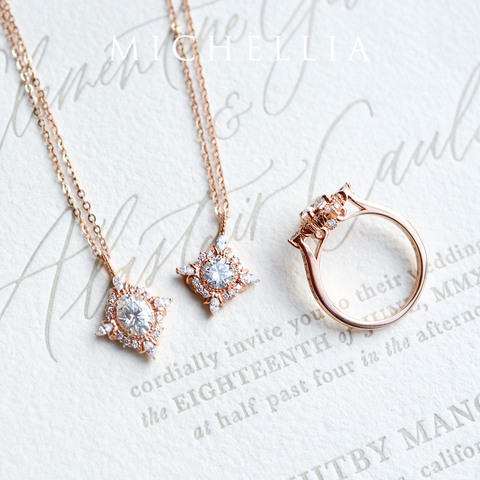 [Astrid] Art Deco Petite Necklace in Moonstone Necklace michelliafinejewelry   