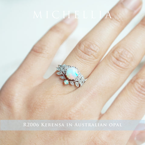 [Kerensa] Classic Floral Ring in Opal Women's Ring michelliafinejewelry   