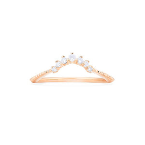 [Vera] 7-Diamond Curved Crown Band Wedding Band michelliafinejewelry   