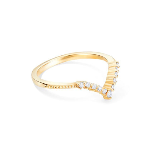 [Elise] Curved Chevron Diamond Band Wedding Band michelliafinejewelry   
