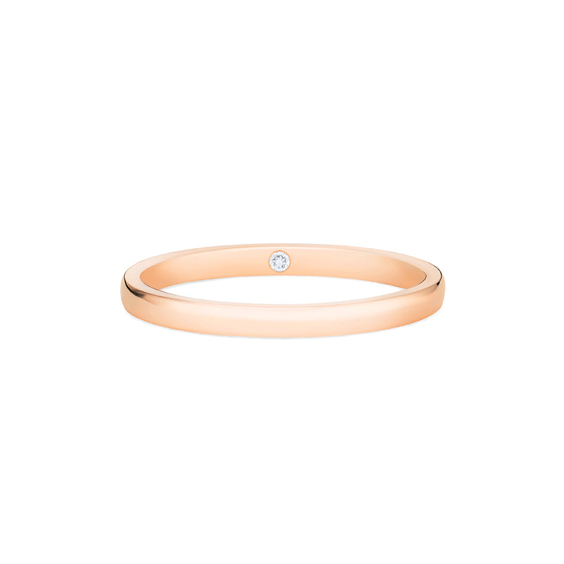 [Nora] Petite Classic Band with Hidden Diamond, 2mm Wedding Band michelliafinejewelry   