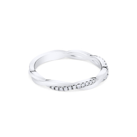 [Rhea] Twisted Infinity Diamond Band Wedding Band michelliafinejewelry