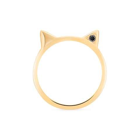 [Mia] Diamond Cat Ear Band Women's Ring michelliafinejewelry   