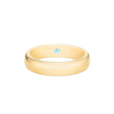 [Noah] Men's Classic Comfort Fit Band with Hidden Moonstone, 5mm Men's Band Michellia Fine Jewelry   