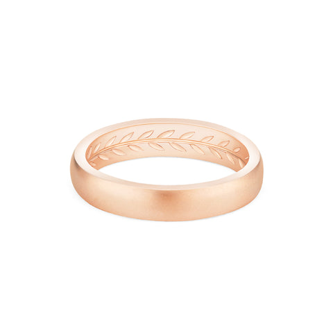 [Florian] Men's Hidden Engraved Laurel Leaf Band Men's Band Michellia Fine Jewelry   