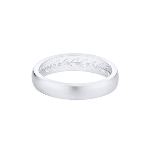 [Florian] Men's Hidden Engraved Laurel Leaf Band Men's Band Michellia Fine Jewelry   