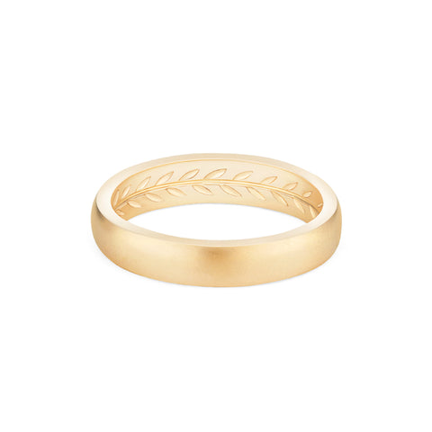 [Florian] Men's Hidden Engraved Laurel Leaf Band Men's Band Michellia Fine Jewelry   